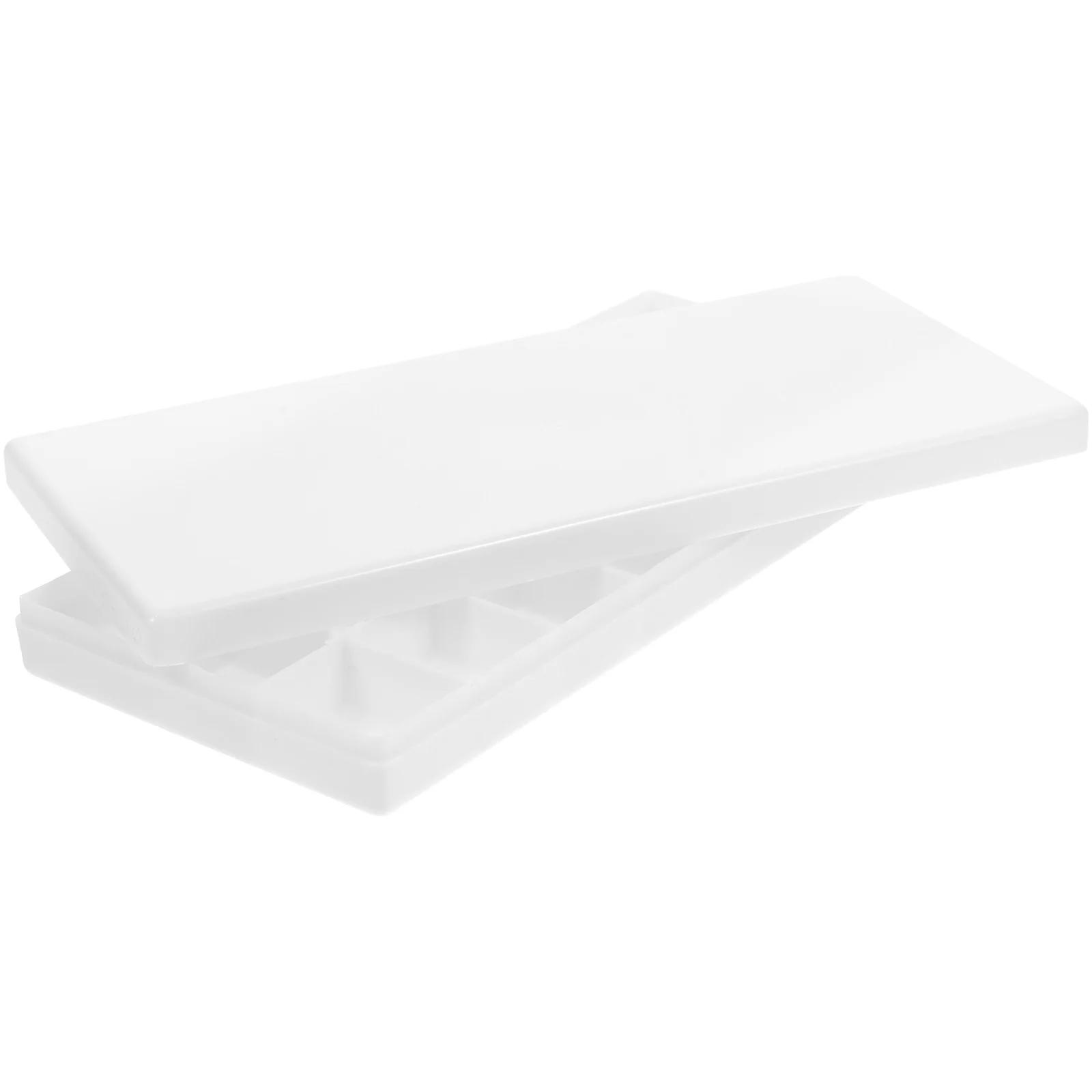 수채화 구아슈 유화 페인팅용 하드 뚜껑 수채화 상자, 흰색, 24 웰 페인트 상자